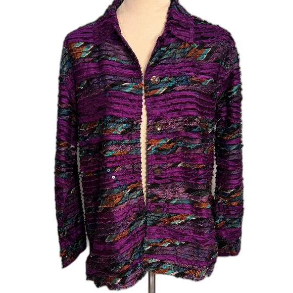 Vintage Chicos cotton silk sequined blouse Size M/Chicos Size 1 - Picture 1 of 7